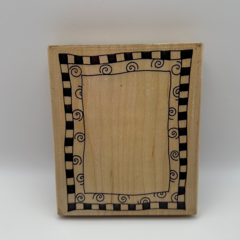 Stampin' Up! Swirl Frame Border Wood Mount Rubber Stamp Large Vintage 1999